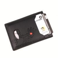 ราคา PU Leather Superhero ID Card Wallet Short Slim Minimalist Front Pocket Card Holder Wallet With Cutout Face Mask Eyes (49005471551)