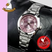 ราคา AMERICA EAGLE นาฬิกาข้อมือผู้หญิง สายสแตนเลส รุ่น AE024L – SILVER/PINK (4219039373)