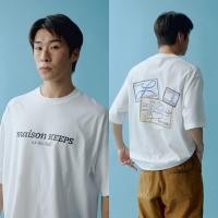 ราคา ♞,♘,♙maison KEEPS | The Oversized Stamp Tee | Unisex | เสื้อยืดทรงoversized ลายปริ้นท์ มี 2Sizeให้เ (42654343286)