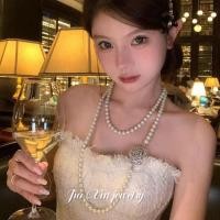 ราคา สร้อยคอมุก จี้สร้อยคอ สร้อยคอมุกสุดหรูสไตล์ชาแนล พร้อมสายโซ่แบบเสื้อกันหนาว เหมาะสำหรับโอกาสพิเศษ (49755678728)