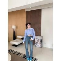 ราคา ส่งต่อเสื้อครอปสั้นทรงเชิ้ตคอปกงานกระดุมหน้า สีฟ้าลายทาง อก34“ งานป้าย valen basicstore ผ้าดี ทรง สี ตามภาพ (26356042311)