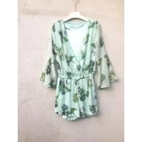 ราคา จั๊มสูทขาสั้นสีเขียวมิ้น (29817237363)