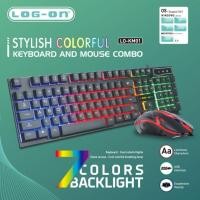 ราคา Log-On BUNDLING Stylish ColorFul Gaming Wired Keyboard Mouse LO-KM01 Original (19258389456)