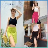 ราคา กระโปรงทรงเอผ่าด้านหน้า แซ่บมากแม่ กระโปรงยาวสี่ส่วน มีเชือกรูดด้านหน้า กระโปรงผ่าหน้า พร้อมส่ง!! (12426226864)