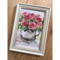 ราคา ภาพวาดสีน้ำ ภาพดอกกุหลาบสีส้มบนถ้วยกาแฟ พร้อมกรอบขนาด 12 x 17 ซม.ของขวัญแทนใจให้คนพิเศษ ของขวัญ กรอบรูปตั้งโต๊ะ D227 (15715077080)