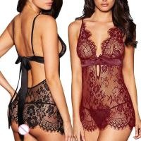 ราคา GBabydoll Women Lace Sexy Lingerie Dress Backless Nightdress Nightwear Nightgown Sleepwear Erotic Underwear (44105970913)