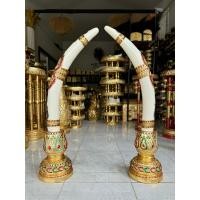 ราคา งาช้างแกะสลัก งาช้าง (ได้ 1 คู่) งาช้างมงคล สูง 75 cm. งาช้างเทียมพร้อมฐาน ทำจากไม้เนื้อแข็ง (29959792923)