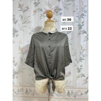 ราคา เสื้อเชิ้ตผ้าคล้ายไหม เงาสวย ผ้าดีดูแพง มือสอง (27140402162)