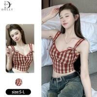 ราคา เสื้อสายเดี่ยววินเทจ ลายสก๊อตสีแดง-ขาว แต่งโบว์หน้าสุดคิ้วท์ (45706495002)