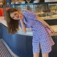 ราคา มินิเดรสลายสก๊อตสีม่วงพาสเทล (10300883367)