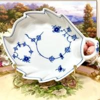ราคา Royal Copenhagen Blue Fluted Leaf Pickle Dish จาน จานใบไม้ (10844954491)
