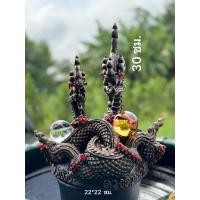ราคา พญานาค พญานาคเกี้ยว ความเชื่อความศรัทธา ค้าขายร่ำรวย พญานาคบูชา พญานาคตั้งโต๊ะ ขนาดความสูง 30 ซม. (ไม่รวมอ่าง) (26191136645)