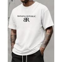 ราคา ผู้ชาย เสื้อยืดกราฟิกผ้าฝ้ายพิมพ์ลาย "Banana Republic" สไตล์และสบาย เหมาะสำหรับวันหยุดสุดสัปดาห์ (51055519698)