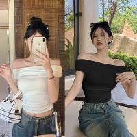 ราคา cherryshopสีขาวรัดรูปแบบสั้นเสื้อเปิดหลัง เสื้อครอป y2kโชว์ สะดือเซ็กซี่สาวฮอต (20893437262)