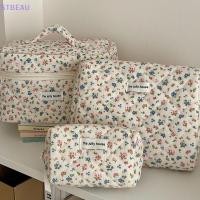ราคา [cxSTBEAU] แฟชั่นวินเทจดอกไม้ผู้หญิงแต่งหน้ากระเป๋าผ้าฝ้ายtoteแบบพกพาหญิงเครื่องสําอางกระเป๋าถือtravel Organizerซิปกระเป๋าผ้านวม MME (29857224072)