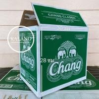 ราคา กล่องลังเบียร์ช้าง Chang 23x30x28 ซม. มือสอง สภาพดี กล่องลังรีไซเคิล กล่องลังกระดาษ (6425892090)