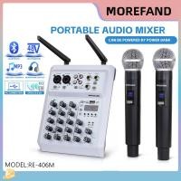 ราคา Audio mixer RE-406M ตัวผสมเสียง MIC-4 ช่องพร้อมไมค์ไร้สาย 2 ตัวบันทึกเสียงลำโพงขยาย KTV คาราโอเกะ (44203195128)