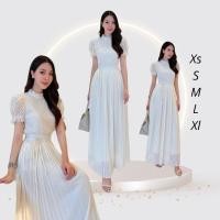 ราคา ชุดสีขาว ชุดเซ็ตสีขาว VN257 ชุดลูกไม้ ชุดออกงาน กระโปรงพลีท ชุดไปวัด งานบุญ งานบวช ชุดเรียบร้อย (40550048146)