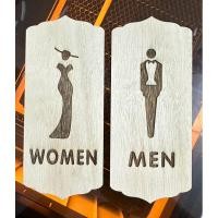 ราคา ป้ายไม้ ป้ายห้องน้ำชาย ป้ายห้องน้ำหญิง ขนาด 7.5x17.5 ซม.หนา 5 มม. เลเซอร์สลักข้อความ (24313256976)