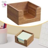 ราคา [Baosity] Sticky Note Holder ไม้เนื้อแข็ง Post It Note Dispenser Self Sticky Notepad Holder (51953992982)