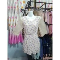 ราคา จั้มขาสั้นแขนมุ้งฟรุ้งฟริ้งสีชมพูพาสเทล มือ2 (4646919059)