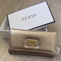 ราคา กระเป๋าสตางค์ยี่ห้อเกส guess สีพิงค์โกลด์ ของแท้ มือหนึ่ง พร้อมกล่องและป้าย (22489015596)