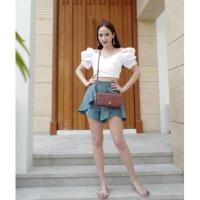 ราคา ครอปแขนพอง แบบแม่อั้มใส่ ปาดไหล่ แขนตุ๊กตา (1326194794)