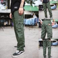 ราคา กางเกงวินเทจ สีเขียวขี้ม้าเข้ม กระเป๋าข้าง (3910896893)