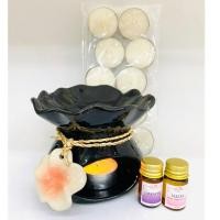 ราคา Panita เตาอโรมาเซรามิคปากบาน+น้ำมันหอมระเหย 2 ขวด+เทียนทีไลท์ 1 แพ็ค (5338169173)