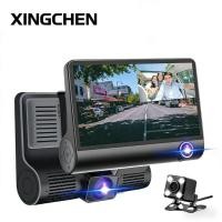 ราคา 3 กล้องเลนส์ 4.0 นิ้วรถ DVR กล้องบันทึกภาพ FHD 1080P Night Vision Dash Cam สนับสนุนกล้องมองหลัง (52607392533)
