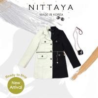 ราคา [Nittaya] เดรสแขนยาวสีทูโทน งานจริงน้องสวยมาก (21856314907)