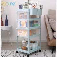 ราคา closeofficalshop GOME ชั้นวางของ 5 ชั้น มีล้อเลื่อน รุ่นG-3223122 ขนาด 42x46x89 ซม. สีฟ้า/ใส สินค้าดีมีคุณภาพ (28454308490)