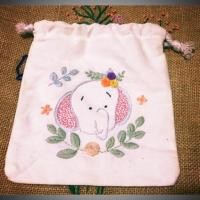 ราคา ถุงผ้าหูรูดปักลายช้าง (6632381742)