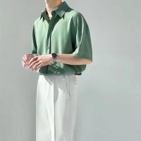 ราคา M - 8XL เสื้อเชิ้ตผู้ชาย แขนสั้น ไซส์ใหญ่ สีขาว เกาหลีแฟชั่น เสื้อผู้ชาย (25876217892)