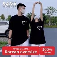 ราคา ชุดเสื้อยืดคู่ฝ้ายบริสุทธิ์สำหรับคู่รัก | ลายเกาหลี 2 สี FC7U (55807490359)