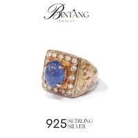 ราคา แหวนไพลิน ผู้ชาย เรือนเงินแท้92.5% ตัวพลอย4-5ct. (52500476883)