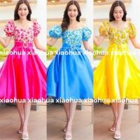 ราคา ชุดย้อนยุค ชุดลายดอก ชุดทองกวาว ชุดวนิดา ชุดแหยม (26188142701)