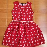ราคา ชุดเดรสแขนกุดสีแดงลายดอกไม้สีขาว (9504156107)