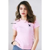 ราคา ✨✨เสื้อยืดรัดรูปคอกลมสีพื้นงานปักCC-OO✨✨งานปักนก✨✨ (15891945399)