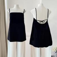 ราคา เสื้อผ้าผู้หญิงลินินฟรีไซส์ ชุดเซ็ตเสื้อผูกโบว์ 2 สาย - กางเกงเอวสูง (44007562600)