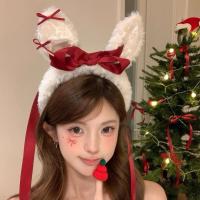 ราคา สีขาวข้าวเหนียวกระต่ายปีใหม่สีแดงโบว์ลําแสงกระต่ายหูคาดศีรษะหวานน่ารักออกนอกบ้านอุปกรณ์ผมล้างหน้าคาดศีรษะ ลิตร0203 (49555821613)