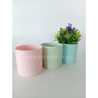 ราคา กระถางต้นไม้ กระถางพลาสติก ทรงท่อตรง มีจานรอง ไซส์S-XL สีชมพูฟ้าเขียวพาสเทล และขาวเทาดำ (14834797345)