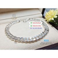 ราคา สร้อยข้อมือเงินแท้92.5% ลายเลสแบน หน้ากว้าง 5-7mm. หนักประมาณ 3 สลึง-1.4 บาท(งานไทย) : H0560 (17094391282)