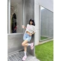 ราคา [สินค้าแนะนำ]Hello Kitty/ x adidas originals AdiFOM Stan Smith Mule Pink/Black/ White รองเท้าผู้ชายและผู้หญิง (53300511233)