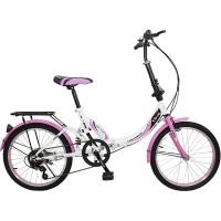 ราคา K-BIKE จักรยานพับได้ FOLDING BIKE 20 นิ้ว เกียร์ 6 Speed รุ่น 20TC601 New Design (ชมพู) (801421681)