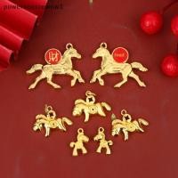 ราคา WOW 2/3/4/10 ชิ้น Lucky Spring Festival รถบ้านเครื่องประดับ 2026 ปีม้า Golden Alloy Zodiac Horse จี้ใหม่ปีของขวัญ TH (46703378183)
