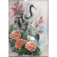 ราคา ภาพวาดติดผนัง นกกระเรียนคู่ สีน้ำ ขนาดA3หรือ29.7x42cm กระดาษร้อยปอนด์ นำไปใส่กรอบ ติดบ้านเสริมมงคล โชคลาภ แขวนได้ตั้งได้ (19796318744)