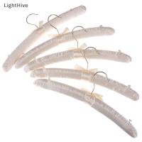 ราคา [LightHive] 5 ชิ้น 38 ซม.ผ้าซาตินสีขาวเบาะไม้แขวนเสื้อเสื้อเจ้าสาว (TH) (45455852601)