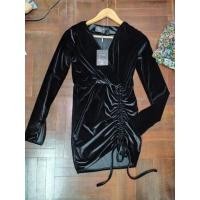 ราคา ป้าย present freesize เดรสกำมะหยี่คอวีรูดหน้า มือ1ป้ายห้อย (12408318648)