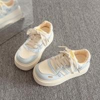 ราคา รองเท้าผ้าใบพื้นหนา ดีไซน์การ์ตูน สีครีมและสีฟ้า ทรงเพิ่มส่วนสูง สไตล์วิทยาลัย สวมใส่ง่ายสำหรับผู้หญิง (49807491038)